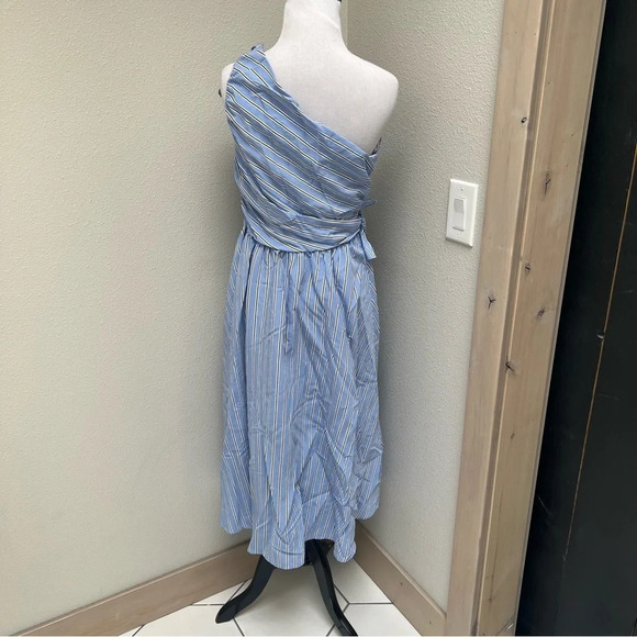 NWOT A.L.C. Cabrera Stripe One-Shoulder Dress Blue White Casual Women’s 4 - Picture 9 of 13